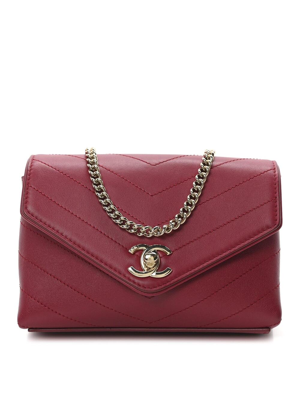 Chanel Calfskin Chevron Stitched Coco #256977C19B